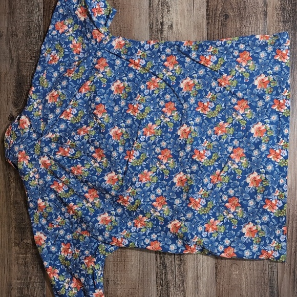 Joe Kealoha by Reyn Spooner Floral Pop Over Tunic Size Small In Blue And Red - Picture 6 of 8